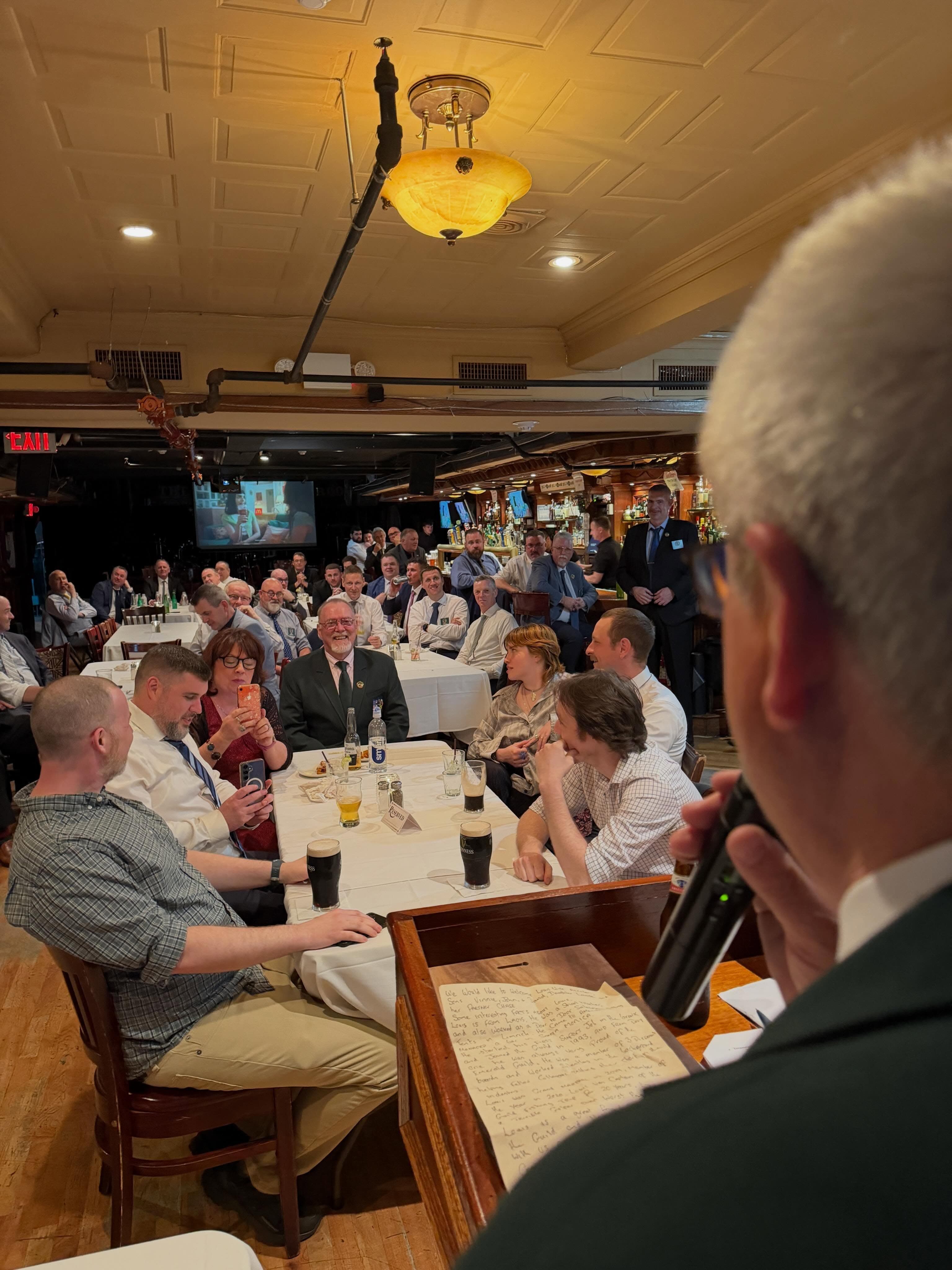 Emerald Guild Society members celebrating Louis Corbet's retirement.